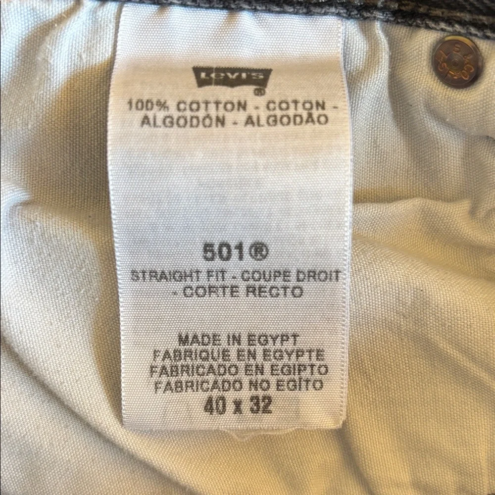 Levi's 501 Men’s Black Jeans‎ Buttonfly Straight Leg 40 x 32